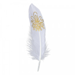 Natural Gold Dipped Feathers White Goose Plume for DIY Crafts jewelry making Handicraft Party Gift Box Cake Decoration 10PCS