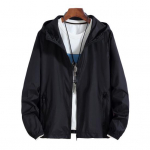 Lauko vėjo striukė su gobtuvu, ilgomis rankovėmis, užtrauktuku, sportinė striukė Vienspalvės ki&scaron;enės Dizaino ploni apsaugos nuo saulės drabužiai M