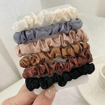 6 spalvų rinkinys Elastingi kaklarai&scaron;čiai plaukams &scaron;ilkas satininis &bdquo;scrunchie&ldquo; arklio uodegos virvelės Priedai Free Size