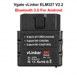 2024 BT OBD2 skaitytuvas Vgate vLinker MC+ BLE ELM327, skirtas Android / IOS / Windows ELM 327 wifi automobilio diagnostikos nuskaitymo įrankis