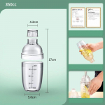 350/500/700/1000 ml PC dervos kokteilių plaktuvas, namų baro įrankis, Martini rankinis plaktuvas su skale, pieno, vyno, gėrimų plaktuvas, baro įrankis