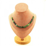 Pierres et Min&eacute;raux. Collier 20 perles Epidote de Myanmar (Birmanie). Chaine en acier Collier femmes, hommes. Taille personnalisabl