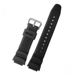 Juodas 18 mm i&scaron;gaubtas dirželis, skirtas AE-1000W/AQ-S810W/W-S200H elektroniniam guminiam laikrodžiui E black-black buckle