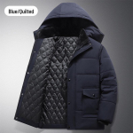 Vyri&scaron;kas sutir&scaron;tinto aksomo žieminis paltas - &Scaron;ilta medvilne pamink&scaron;tinta striukė vidutinio amžiaus ir vyresnio amžiaus vyrams 4XL