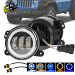 4 colių Angel Eye LED LED &Scaron;viesa LED DRL Mėlyna Auk&scaron;ta Prie&scaron;rūkinė &Scaron;viesa Balta Gintarinė Halo Žiedas DRL Jeep Wrangler JK TJ Dodge Journey