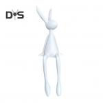 Sėdintis Ki&scaron;kis Figūrėlė Ilgakojis Ki&scaron;kutis Dervos Statulėlė Gyvūno Skulptūra Namų Biuro Knygų Lentynos Stalvir&scaron;io Velykų Dekoracija Ornamentas balta