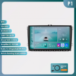 Hizpo Carplay 4G 9 colių 2Din Android 13 Automobilinis multimedijos grotuvas Volkswagen Skoda Octavia Golf 5 6 Touran Passat Polo Jetta I&scaron;manusis Autoradio P1 4Core 1G 32G