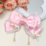 Mielas vientisas kaspinas nėriniai perlai grandinėlė plaukų segtukas mergaitėms saldus plaukų papuo&scaron;alas princesės lankelis plaukų segtukas madingi plaukų aksesuarai