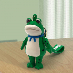 Naujovi&scaron;kas Juokingas Imitacinis Mažos Varlės Raktų Pakabukas Kūrybingas Mielas Spaudžiamas Salutuojančių Varlių Žaislas Raktų Pakabukas Kuprinės Dekoracija Dovanos žalia