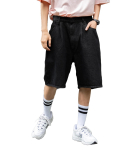 WEGO Unisex Džinsiniai Platūs Džinsiniai Pusės Vasaros Dydžio Juodi &Scaron;ortai, &Scaron;ortai, Kelnės, Kelnės, &Scaron;ortai, Apatinė dalis, Drabužiai, Drabužiai, Gatvės drabužiai, Dovana, juoda