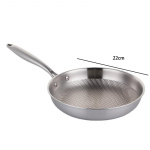 Plieninė Wok keptuvė Keptuvė Keptos mėsos puodas Virtuvės indai Dujinei viryklei Indukcinei viryklei 28/30cm Nepadengta nelipni keptuvė 304 nerūdijančio plieno