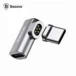 &bdquo;Baseus Mini USB Type-C&ldquo; magnetinis kampinis adapteris Pilkos spalvos metalinis magnetinis adapteris