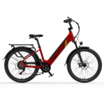 LANKELEISI ES500 Pro Elektrinis dviratis 500W Variklis, 48V 16Ah Baterija, 100KM Atstumas, 32KM/H, IP54 Atsparus vandeniui, 24*2.4 Colių Padangos E-Dviratis raudona