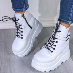 Moteri&scaron;ki Ankle Boots Madingi Stori Platforminiai Kulniukai Punk Stiliaus Gotikiniai Batai Moterims Platforminiai Motociklininkų Batai Didelis Dydis43 35