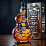 Retro saulėlydžio gradiento gitaros formos viskio butelis Auk&scaron;to boro silikatinio stiklo Vintažinis Rock kolekcinis daiktas Namų baro dekoras Dovana gray