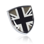MINI I&scaron;skirtinė metalinė emblema Britų vėliavos lipdukas Aliuminis Union Jack &Scaron;achmatų lentos vėliava Apdaila black