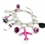 NOA [I9946] - Bracelet Cr&eacute;ateur 'Vahin&eacute;' rose noir