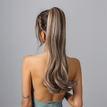 EASIHAIR ilgas banguotas garbanotas apvyniojimas aplink uodegą plaukų priauginimas sintetinis ponio uodega netikras plaukų rudas platininis netikras afro plaukų papuo&scaron;alas perukas