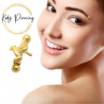 KODY PIERCING 18K paauksuotas varlės antakių vėrimas su kamuoliuku &ndash; kokybi&scaron;kas auskaras