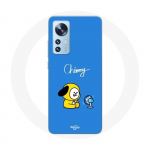 Coque pour Xiaomi Mi 12 / 12X Bangtan BTS BT21 Chimmy Jimin Fond Bleu
