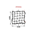 40*40cm 25 skylės Motociklo Dviračio Krovininis Tinklelis &Scaron;almo Virvė Bagažo Laikymo Mai&scaron;elis Virvutė Motociklo Tinklelio Mai&scaron;eliai Tinklelis juoda