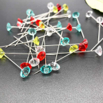 Kri&scaron;tolo smeigtukas spalvotas deimantinis daugiafunkcis prakti&scaron;kas adata perlamutrinis adata populiarus nuotakos papuo&scaron;alas 50 vnt. 5.1cm gryna