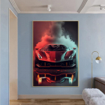 Klasikiniai spalvingi modernūs futuristiniai automobiliai Drobė kvėpuojanti puikūs superautomobilių plakatai ir spaudiniai Sienų menas, skirtas berniukų svetainei, namų dekoras be rėmelio 21*30cm No Frame