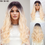 Sintetiniai ilgi banguoti perukai Mi&scaron;rūs rudi &scaron;viesūs perukai su kirpčiukais Prailginti Natūralūs perukai moterims Kasdienis Cosplay 60CM