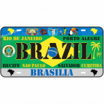 Vintažinis Brazilijos Automobilio Numerio Plakatas Populiarus Miestas Brazilijos Nacionalinė Vėliava Retro Skardiniai Ženklai Namų Dekoro Lipdukai 15x30cm 15x30cm