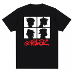 Muzikos grupės &bdquo;Gorillazs&ldquo; &bdquo;Punk Rock&ldquo; mar&scaron;kinėliai 90-ųjų laisvalaikio mados trumpomis rankovėmis plius dydžio mar&scaron;kinėliai &bdquo;Unisex&ldquo; XS