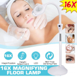 Pro 16X dioptrijų LED didinamasis grindų stovas lempa didinamasis stiklas, veido &scaron;viestuvas, skirtas grožio salono nagų tatuiruotėms 110 V/220 V 220V