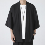 Vyri&scaron;ki juodi paltai balti apsiaustai paplūdimio mar&scaron;kiniai Vasariniai Haori vyri&scaron;ki unisex drabužiai Vyri&scaron;ki XS mėlyna