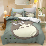 Anime antklodės užvalkalas, pagalvės užvalkalas, patalynės komplektas T-TotoroS Kawaii suaugusiems berniukams, mergaitėms, miegamojo dekoravimas, vaikams, viengulis, dvigulis, didelis dydis 140x210cm&set