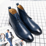 Mada Nauji Vyri&scaron;ki Verslo Aulinukai PU Auk&scaron;tas Aulas Trumpas Aulas Suvarstomi Verslo Prekės Ženklo Chelsea Batai Europieti&scaron;ko Stiliaus Dydis 38-48 Vyri&scaron;ki Batai 39