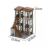 MOC Dalys Karinis Mū&scaron;io laukas II Pasaulinis karas Griuvėsiai Ginklai Tvirtovė Bunkerio Modelis Statybiniai blokeliai Armijos Architektūros Kaladėlės Žaislas Vaikui Dovana