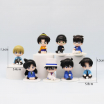 8 vnt./rinkinys Detective Conan Anime figūrėlės 7,5 cm Q versija. Vaikystės Kuroba Kaito Conan Edogawa Automobilio Darbalaukio Papuo&scaron;alai Lėlės Vaikams