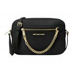 Michael Kors MK Jet Set Grandinėlė Užtrauktukas Vienspalvis Logotipas Kelioninė Odinė Kameros Rankinė Moteri&scaron;ka Peties Rankinė Juoda 35S1GTTC7L-BLACK Basic Set (Bag+Dust Bag)