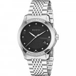 Gucci YA126408 G-Timeless Juodas ciferblatas Unisex laikrodis 38 mm sidabras