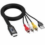 CAMWAY RCA į HDMI perjungiamas vaizdo AV į HDMI RCA į HDMI 3 spalvų mini CVBS adapteris konverteriui, 169/43 konverteris, 720P/1080P palaikymas, konverteris,