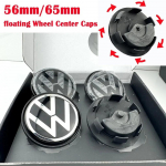 VW 4 vnt. Maglev plaukiojančio ratlankio centro dangteliai 56mm/65mm Vandeniui atsparūs, dulkėms atsparūs Pakeičiami dangteliai Volkswagen VW Golf 5 6 7 Passa EP1 65mm