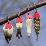 Žvejybos masalai Metaliniai spiningo žvejybos masalai 4 vnt Gold lauko jūrinės žvejybos bass žvejybos reikmenys 4PCS