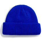 Unisex rudens žieminė briaunota megzta kepurė Mink&scaron;ta rankogaliais trumpa melioninė kepurė Vyri&scaron;ka tamsiai mėlyna stiliaus kepurė 54cm-60cm