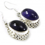Les Tr&eacute;sors De Lily [H0111] - Boucles Argent 'Charmes' am&eacute;thyste