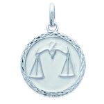 Les Tr&eacute;sors De Lily [J6006] - Pendentif Argent 'Balance' argent&eacute; (rhodi&eacute;) - 18 mm