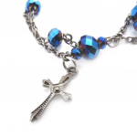 Les Tr&eacute;sors De Lily [J8007] - Bracelet cr&eacute;ateur 'Croix Mystique' bleu