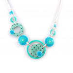 NOA [K0190] - Collier Cr&eacute;ateur 'Coloriage' turquoise turkis