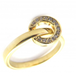 Bague Plaqu&eacute; Or 'Sissi' blanc dor&eacute; - 10 mm