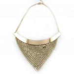Les Tr&eacute;sors De Lily [N0692] - Collier cr&eacute;ateur 'Cotte de Maille' dor&eacute; auksas
