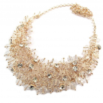 Les Tr&eacute;sors De Lily [P8484] - Collier Cr&eacute;ateur 'Sissi' dor&eacute; ros&eacute; - largeur 4 cm balta