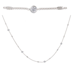Les Tr&eacute;sors De Lily [Q8922] - Collier argent 'Boho' blanc argent&eacute; (rhodi&eacute;) - 45 cm 3 mm